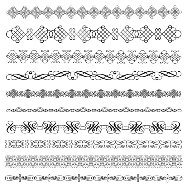 Set van kalligrafische vector ornamenten — Stockvector
