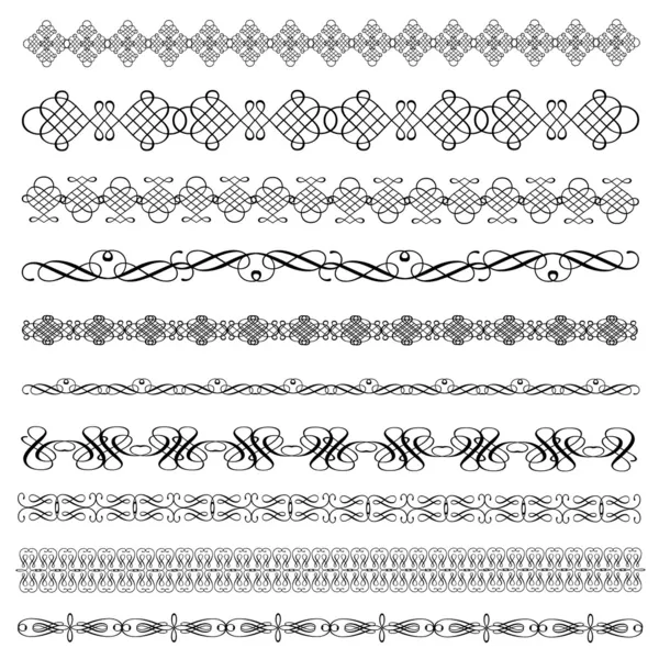 Set of calligraphic vector ornaments — Stock Illustration Set of calligraphic vector ornaments Vector Graphics