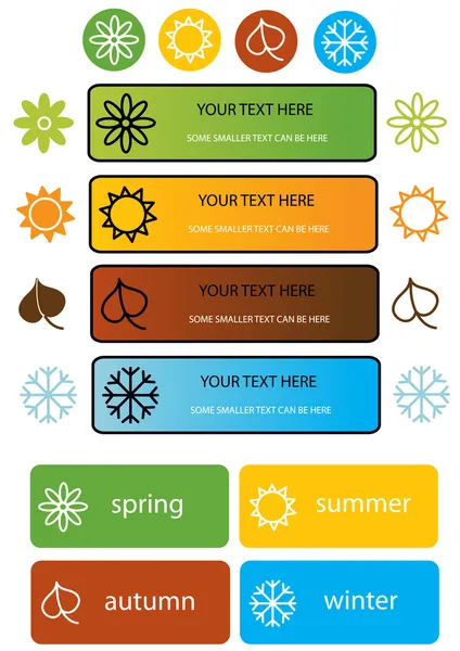 Ensemble de symboles de saison vectorielle — Image vectorielle