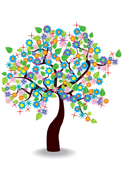 Vectorillustratie van voorjaar boom — Stockvector
