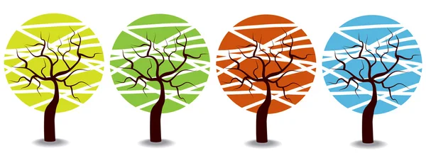 Four seasons trees — Stock Vector