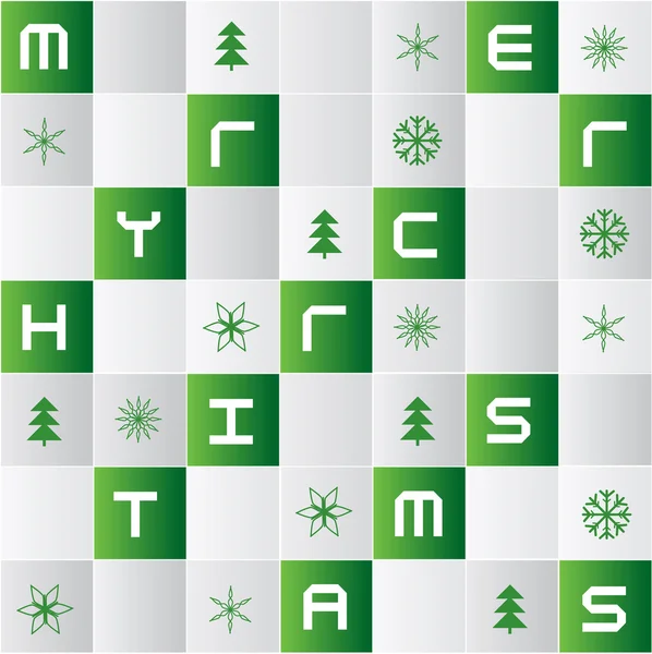 Vektor-Weihnachtshintergrund mit glänzenden Kacheln und Wintersymbolen — Stockvektor