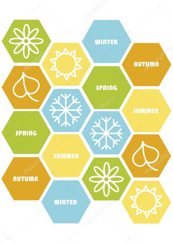 Color vector four seasons icons