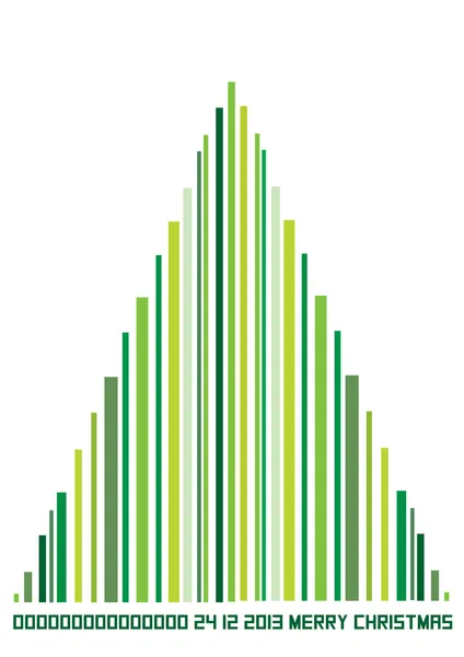 Código de barras árbol de navidad — Vector de stock