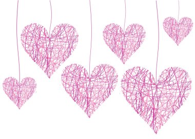 pembe kalpler sketch vektör Sevgililer konseptiyle