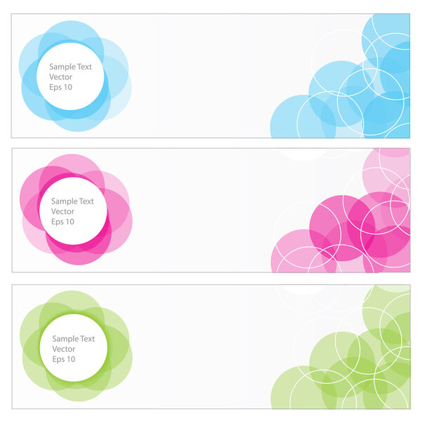 Set of modern vector cards with colorful bubbles