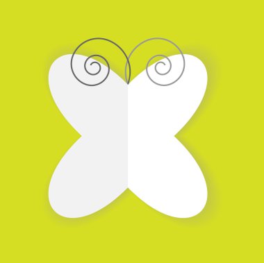 romantik renk illüstrasyon izole renkli arka plan üzerinde kağıt kelebek ile