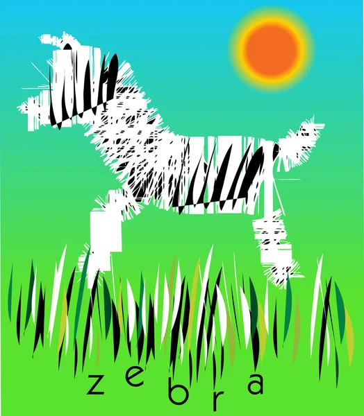 Funny cartoon zebra — Stock Vector