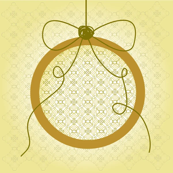 Vintage christmas ball isolated on luxury wallpaper background — Stock Vector