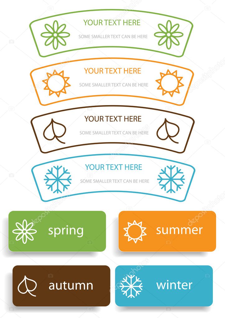 Vector concept with four seasons symbols