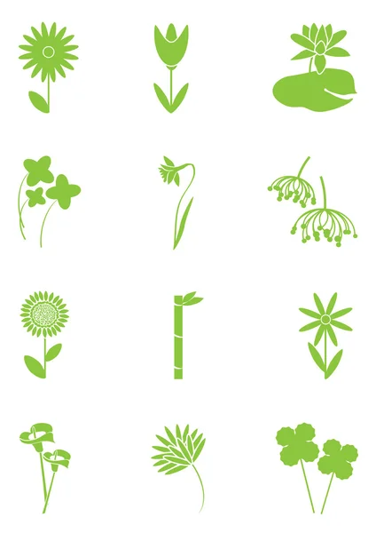 Ensemble d'icônes de fleurs vectorielles — Image vectorielle