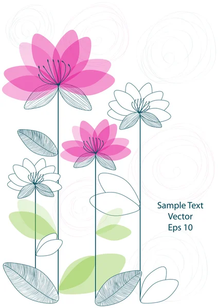 Color vector fondo con flores románticas — Vector de stock