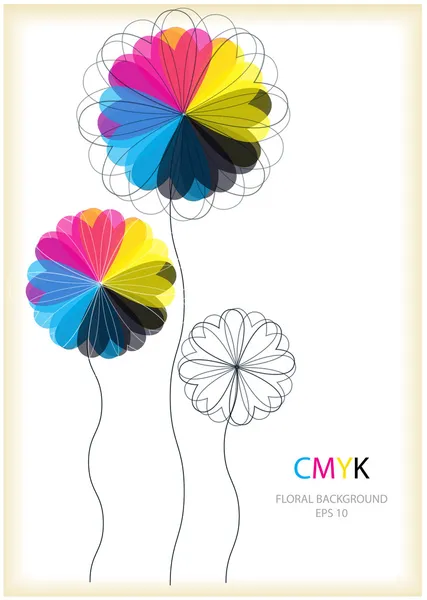 Современная векторная концепция с цветами CMYK — стоковый вектор