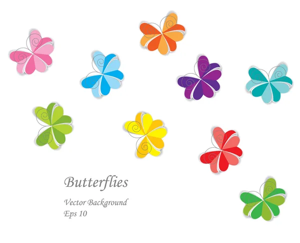 Color vector paper butterflies — Stock Vector