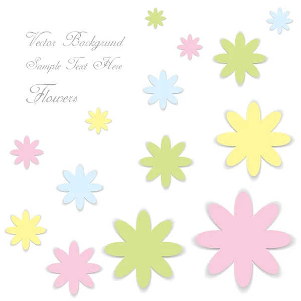 Color vector paper flowers background — Stock Vector