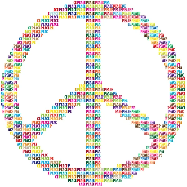 Símbolo de paz hecho de palabras — Archivo Imágenes Vectoriales