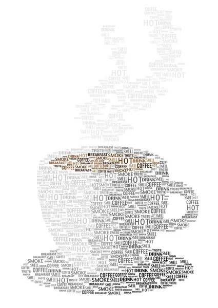 Vecteur tasse à café faite de mots — Image vectorielle