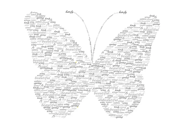 Sztuka wektor motyl ze słów — Wektor stockowy