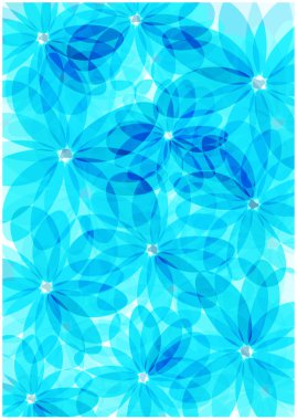 şeffaf mavi vektör çiçek