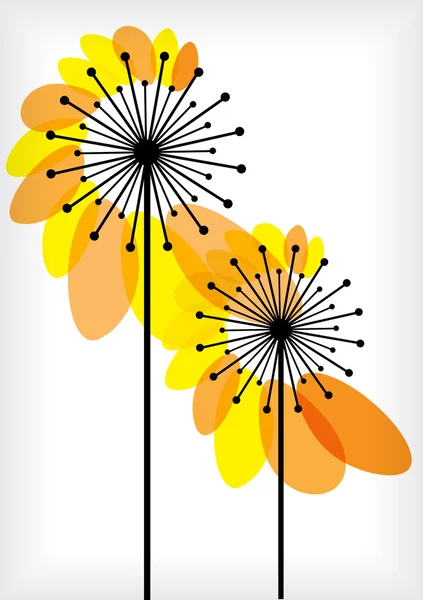 Color vector vintage dandelions — Stock Vector