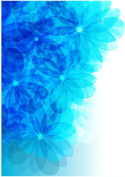 Blauer Vektor transparente Blumen — Stockvektor