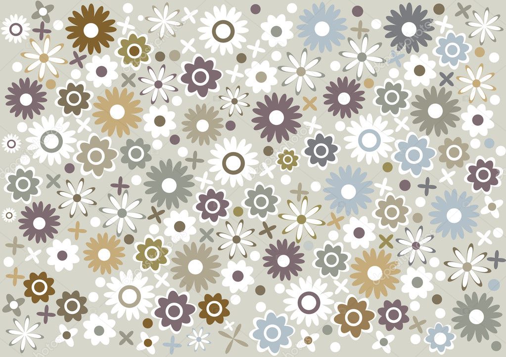 Color vector flowers background