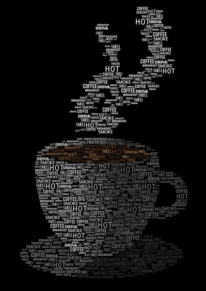 Tasse de café faite de mots — Image vectorielle