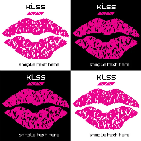Pink pop art lips — Stock Vector
