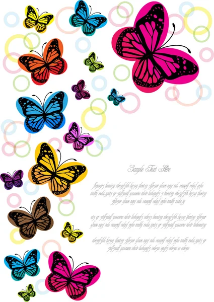 Vintage vector butterflies background — Stock Vector