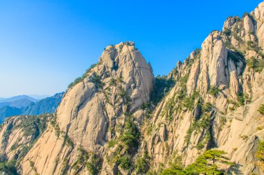 Huangshan dağ ve ağaçlar