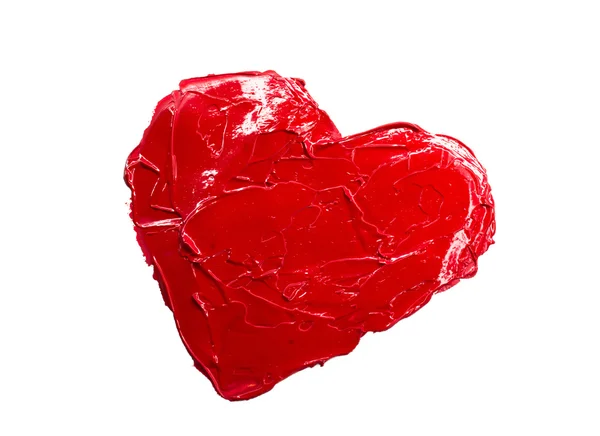 붉은 마음 사랑 합니다. 아트 oil(acryl) 페인트. — 스톡 사진