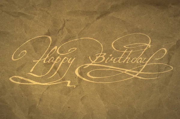 Calligraphy. Happy birthday hand lettering — Stock Photo, Image