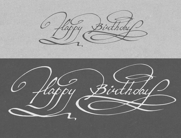Calligraphy. Happy birthday hand lettering — Stock Photo, Image