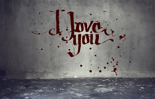 Eu amo-te. Inscrição em uma parede — Fotografia de Stock