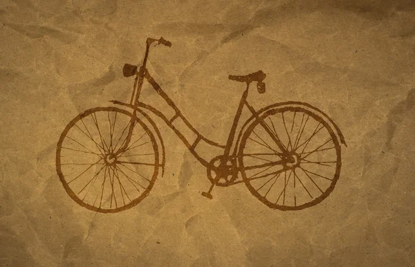 Artesanato de papel enrugado textur, bicicleta — Fotografia de Stock
