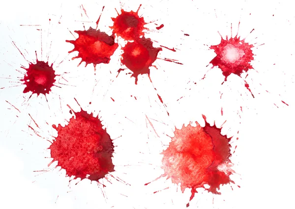 Red blots of watercolor paint — Stock Photo, Image