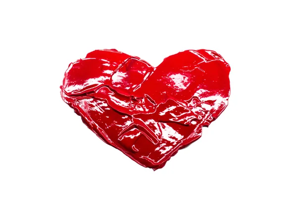 红色的心的爱。艺术 oil(acryl) 涂料. — 图库照片