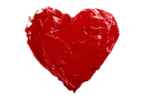 Red heart love. Art oil(acryl) paints. — Stock Photo, Image