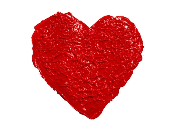 Červené srdce s láskou. umění oil(acryl) barvy. — Stock fotografie