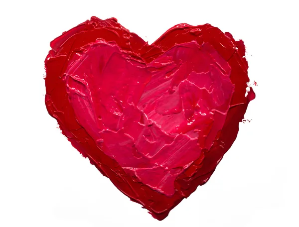 Red heart love. Art oil(acryl) paints. — Stock Photo, Image