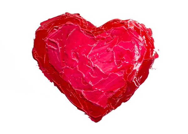 Red heart love. Art oil(acryl) paints. — Stock Photo, Image