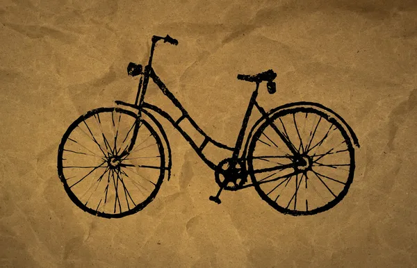 Textura artesanal de papel, bicicleta — Fotografia de Stock