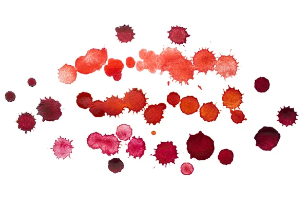 Red blots of watercolor paint — Stock Photo, Image