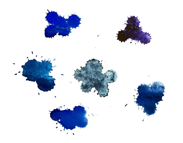 Manchas azuis. Watwercolor — Fotografia de Stock