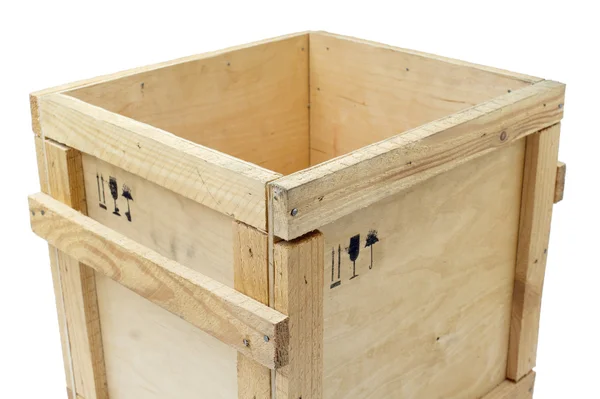 Dřevěná krabice post balíček — Stock fotografie