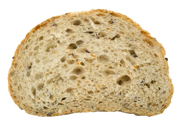 Φέτα ψωμιού σε λευκό φόντο — Φωτογραφία Αρχείου