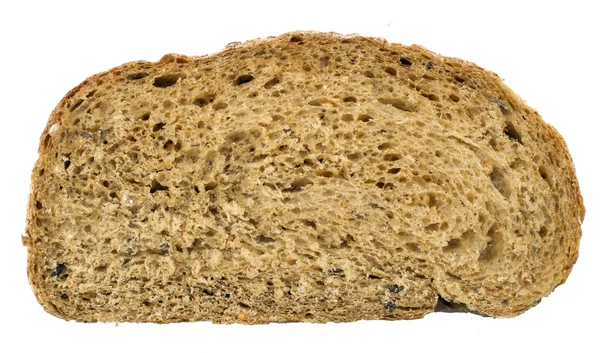 Plátek chleba na bílém pozadí — Stock fotografie