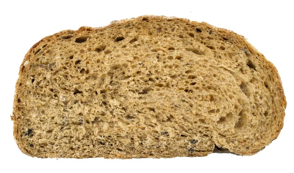 Sneetje brood op witte achtergrond — Stockfoto