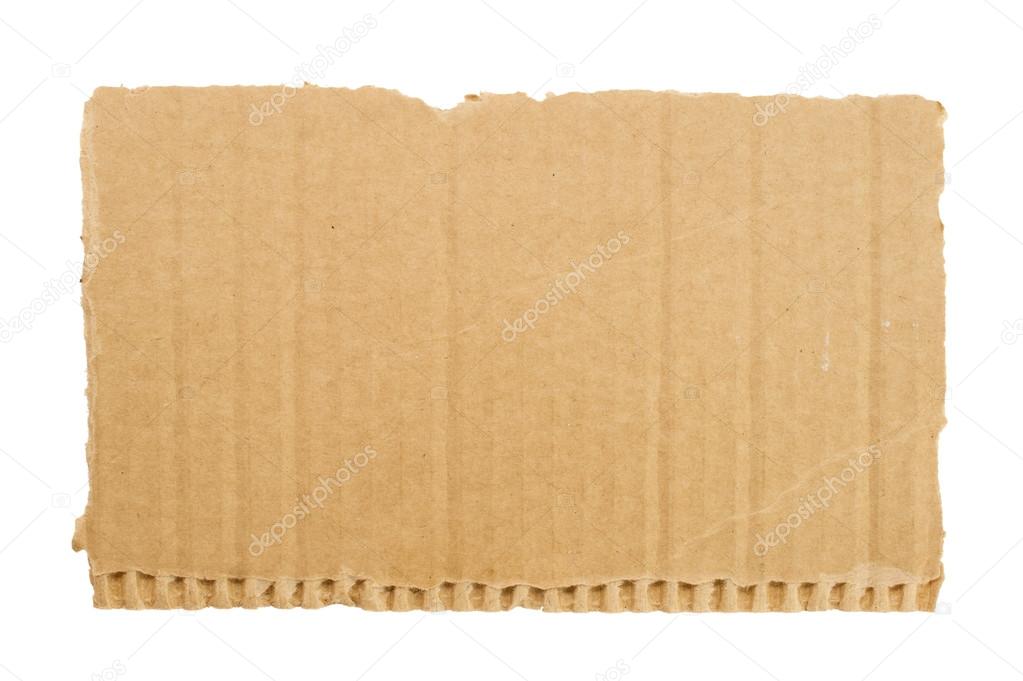 Cardboard piece on white background