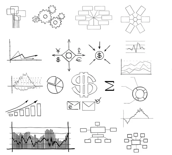 Finanças e negócios. Desenho manual — Vetor de Stock